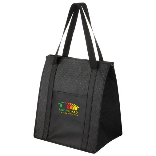  Insulated Non-Woven Grocery Tote Bag w/Insert and Full Color (13"x10"x15") - Color Evolution 